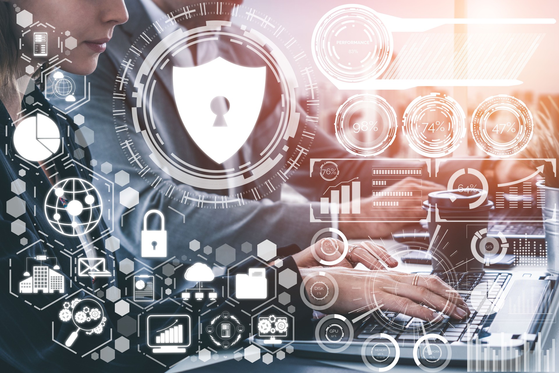 Concepto de ciberseguridad y protección de datos digitales